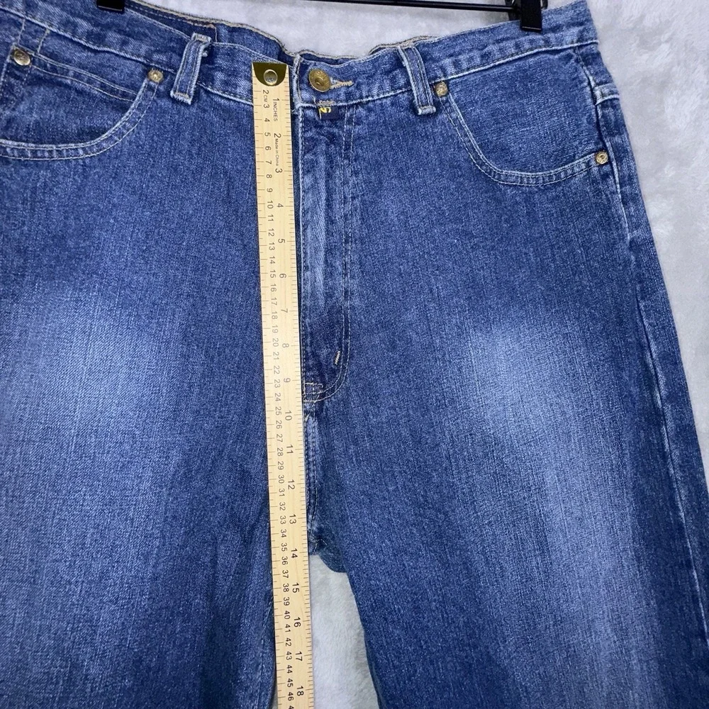Nautica Jeans Co Mens 36x34 Blue Dark Wash Cotton Relaxed Baggy Denim - Picture 5 of 16